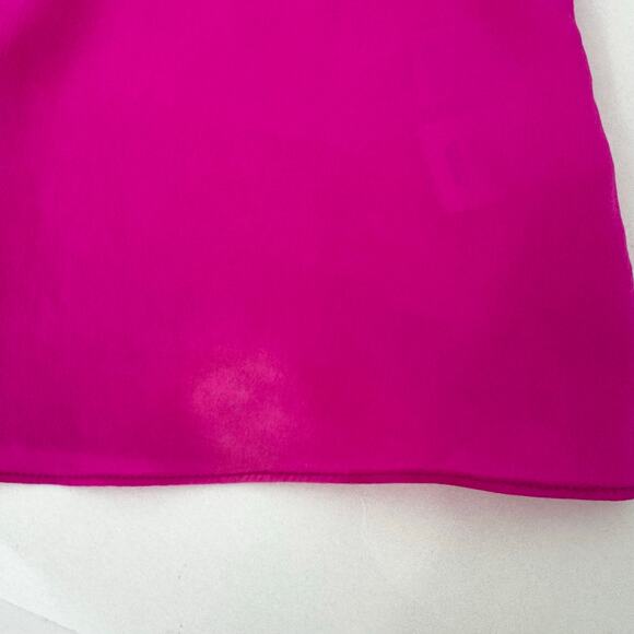 Lilly Pulitzer Leslie Silk Top Blouse Raz Berry Hot Pink Strappy Cutout Back L - Picture 12 of 14